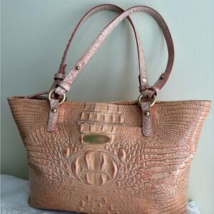 Brahmin Coral Croc-Embossed Tote
